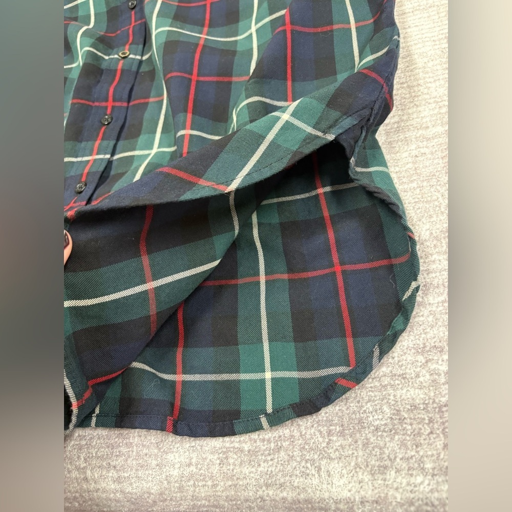 Lauren Ralph Lauren Women’s Plaid Button Up Top Sz 1X Black Green Preppy Country - Picture 10 of 12